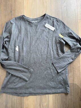 NEW Lands' End Grey Long Sleet Shirt Women Medium (10-12)